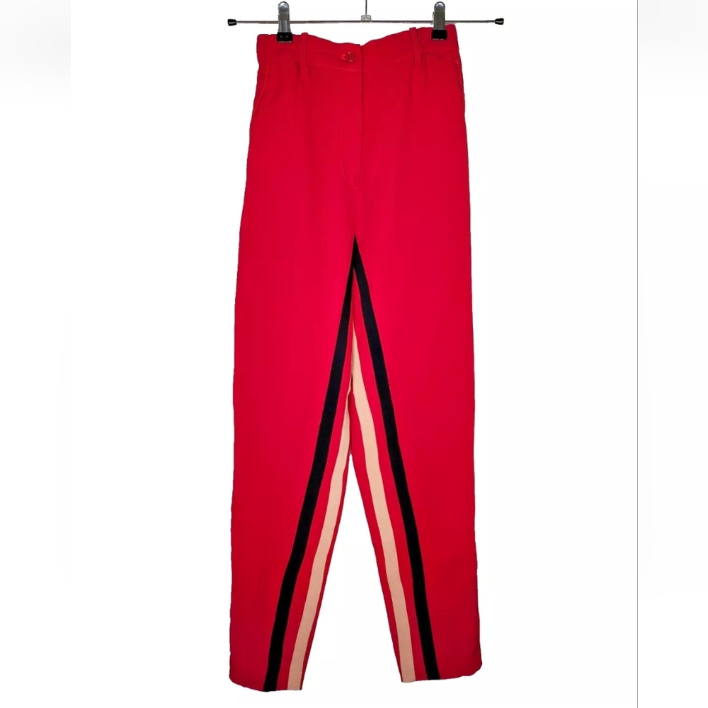 N°21 Inside Stripe Trousers In Red Size 38 - Picture 2 of 14